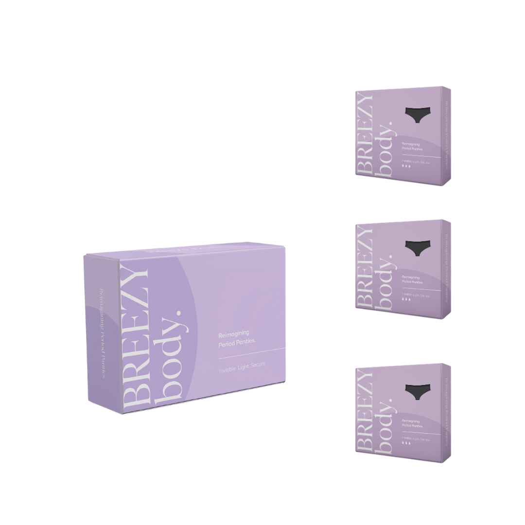 3-Pack Bundle: Breezy Period Panties (Midnight Black)