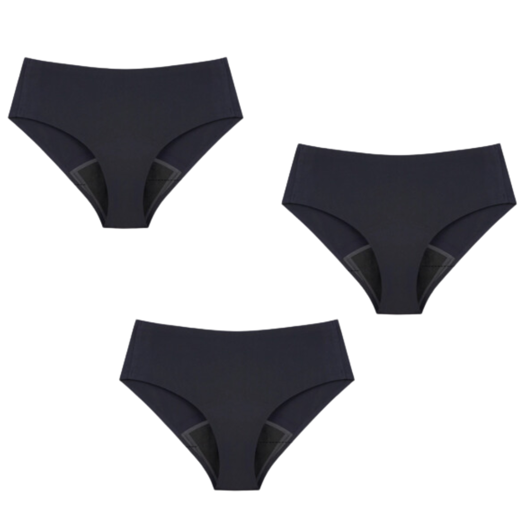 3-Pack Bundle: Breezy Period Panties (Midnight Black)